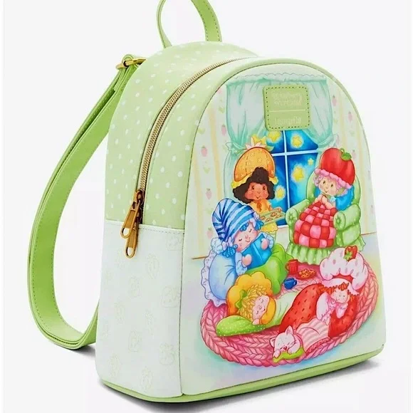 Loungefly Strawberry Shortcake Friends Sleepover Mini Backpack Purse Retro NWT - Picture 2 of 4